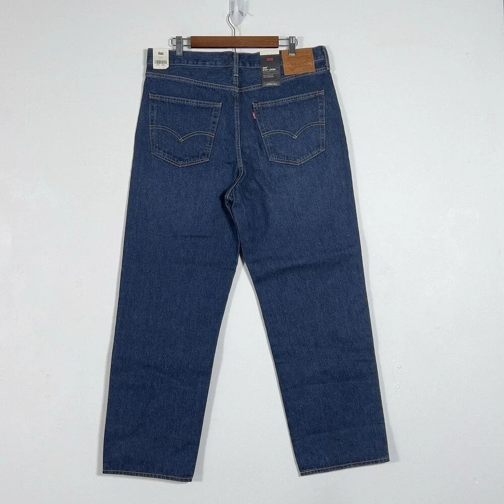 Levis Premium 568 Stay Loose Jeans Mens Sz 36x32 Blue Denim 100% Cotton